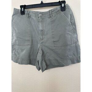 Liz Claiborne Womens Green Shorts 12 button zipper cotton‎ pockets